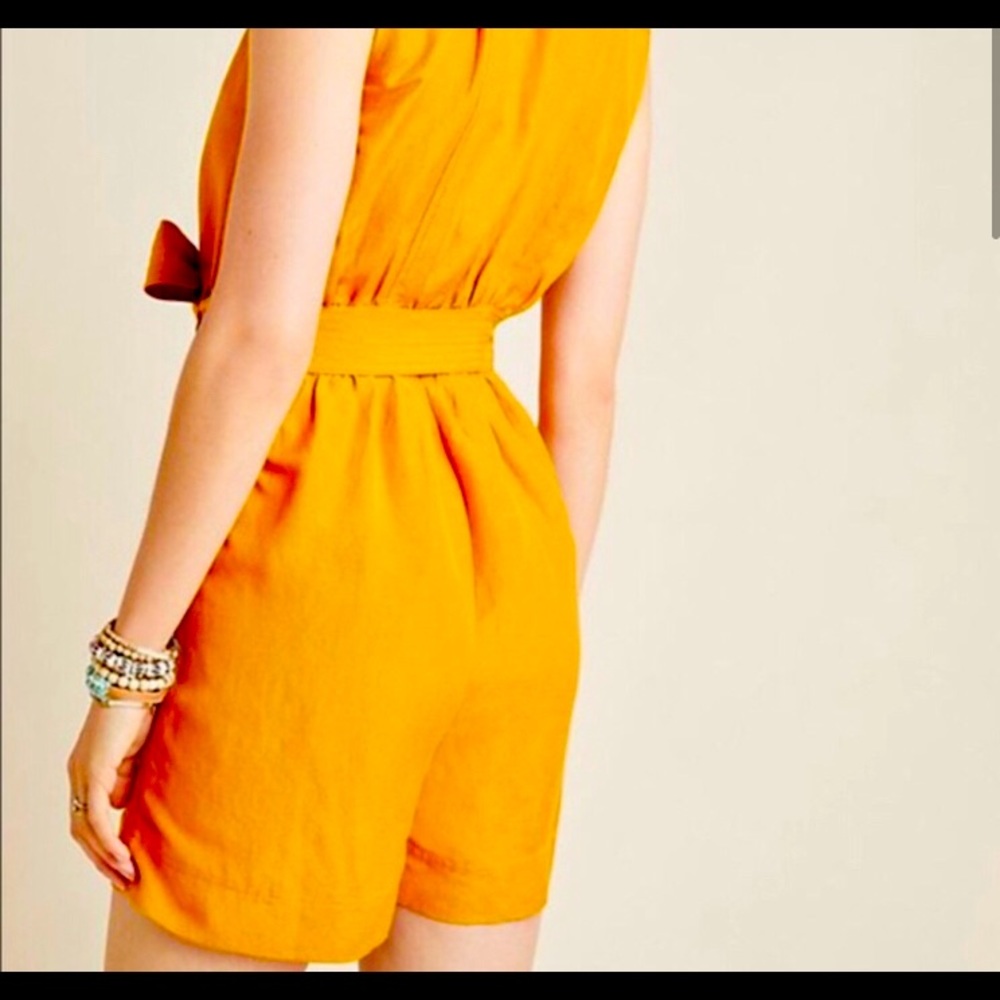 Maeve by Anthropologie linen goldenrod jumpsuit